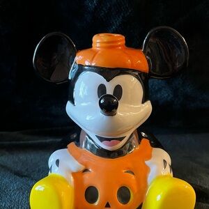 Halloween Mickey Mouse Ceramic Figurine - Orange Pumpkin